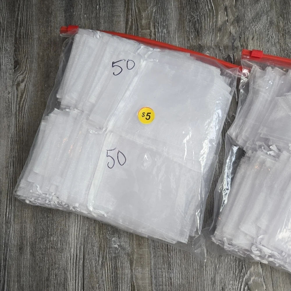 77 Sheer White Organza Gift Bags
